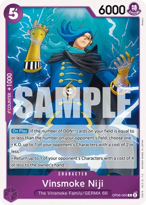Carte One Piece Vinsmoke Niji OP06-065, extension Wings of the Captain (sortie anglaise)