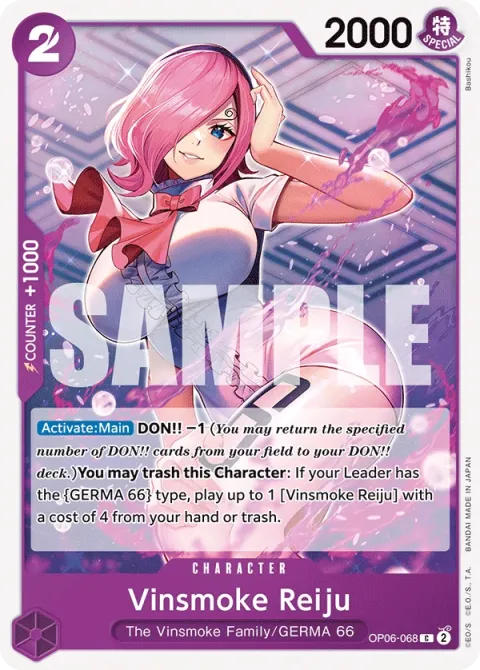 Carte One Piece Vinsmoke Reiju OP06-068, extension Wings of the Captain (sortie anglaise)