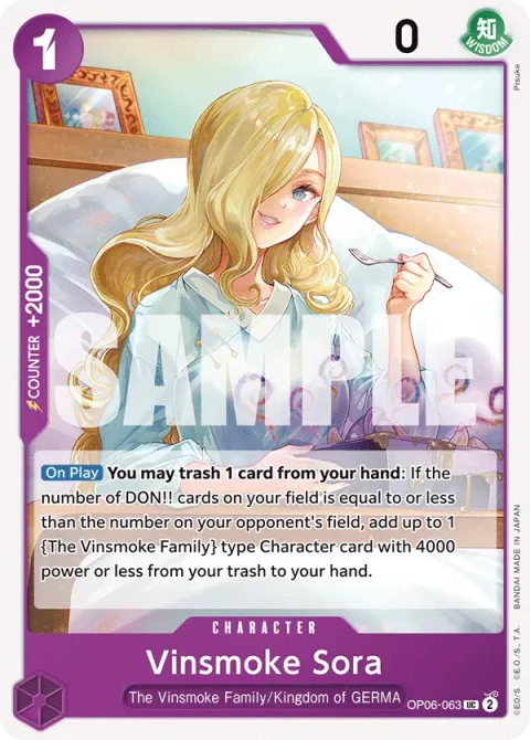Carte One Piece Vinsmoke Sora OP06-063, extension Wings of the Captain (sortie anglaise)