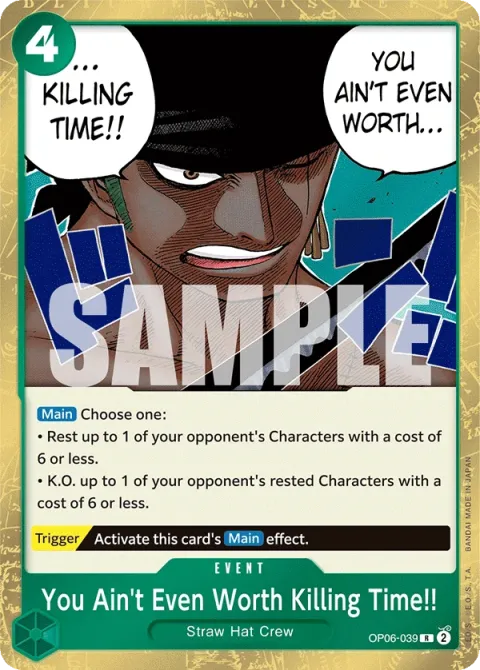 Carte One Piece You Ain’t Even Worth Killing Time!! OP06-039, extension Wings of the Captain (sortie anglaise)
