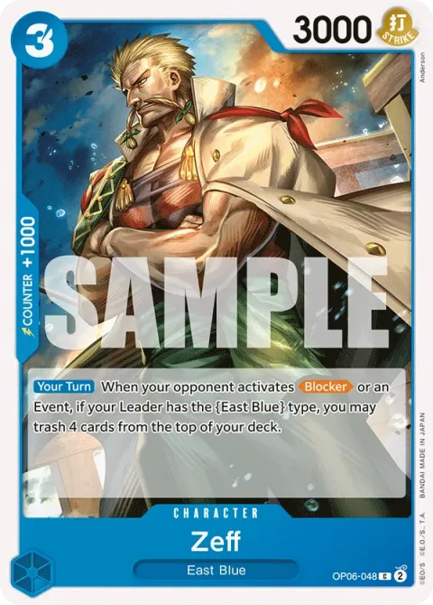 Carte One Piece Zeff OP06-048, extension Wings of the Captain (sortie anglaise)