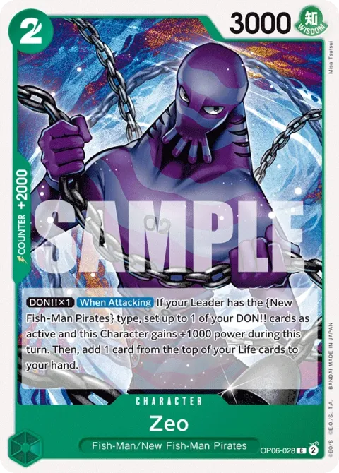 Carte One Piece Zeo OP06-028, extension Wings of the Captain (sortie anglaise)