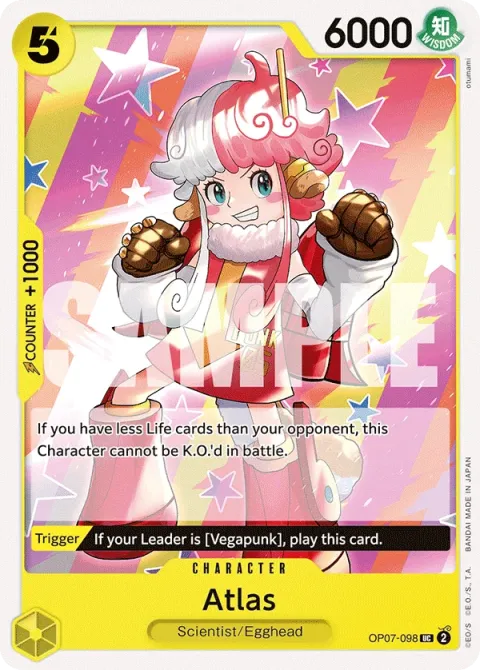 Carte One Piece Atlas OP07-098, extension 500 Years in the Future (sortie anglaise)