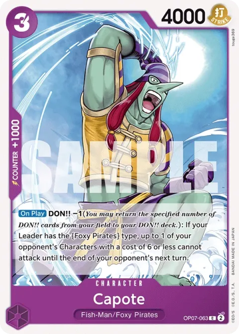 Carte One Piece Capote OP07-063, extension 500 Years in the Future (sortie anglaise)