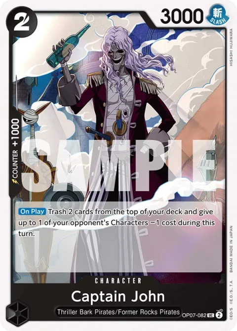 Carte One Piece Captain John OP07-082, extension 500 Years in the Future (sortie anglaise)