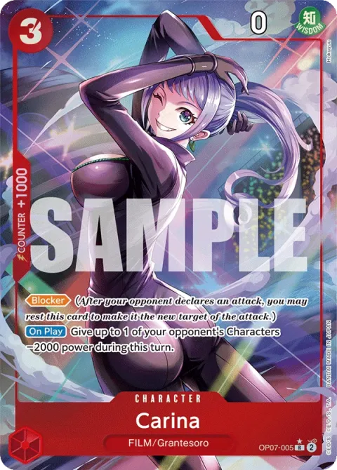 Carte One Piece Carina OP07-005 · parallèle, extension 500 Years in the Future (sortie anglaise)