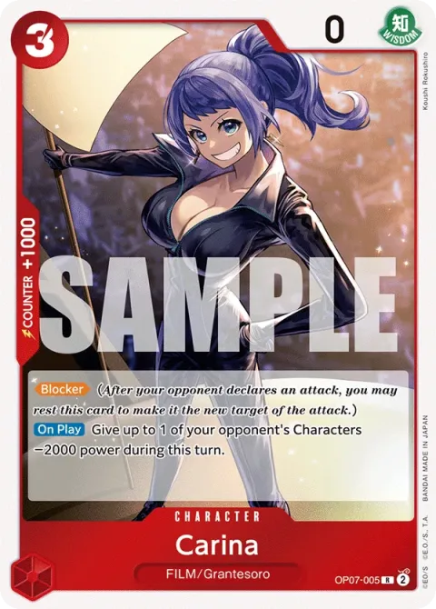 Carte One Piece Carina OP07-005, extension 500 Years in the Future (sortie anglaise)