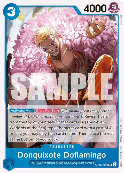 Carte One Piece Donquixote Doflamingo OP07-048, extension 500 Years in the Future (sortie anglaise)