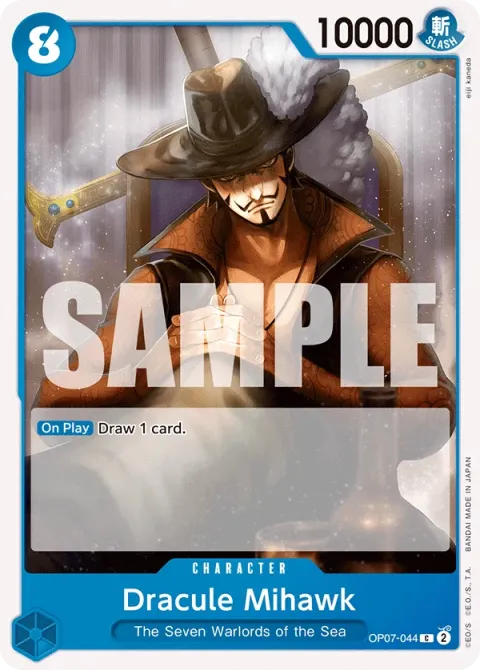 Carte One Piece Dracule Mihawk OP07-044, extension 500 Years in the Future (sortie anglaise)