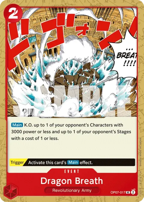 Carte One Piece Dragon Breath OP07-017, extension 500 Years in the Future (sortie anglaise)