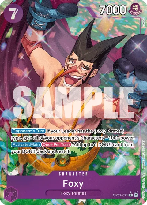 Carte One Piece Foxy OP07-071 · parallèle, extension 500 Years in the Future (sortie anglaise)