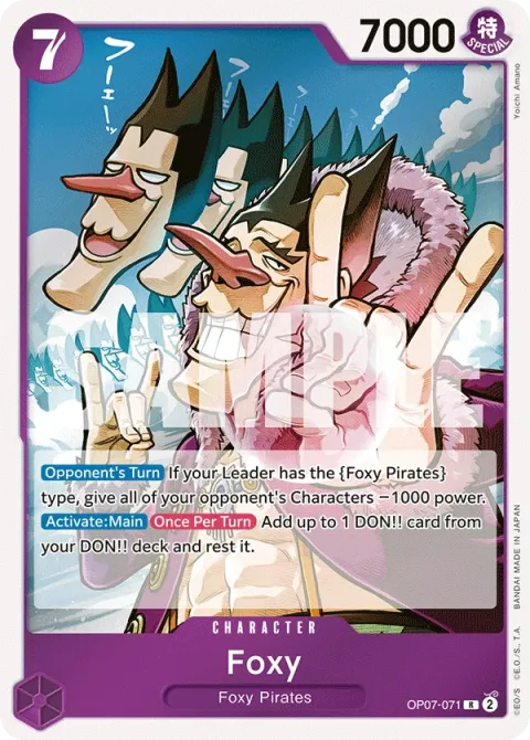 Carte One Piece Foxy OP07-071, extension 500 Years in the Future (sortie anglaise)
