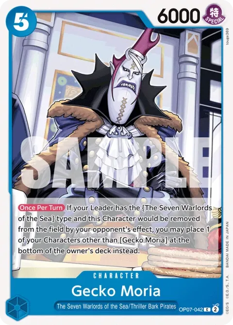 Carte One Piece Gecko Moria OP07-042, extension 500 Years in the Future (sortie anglaise)