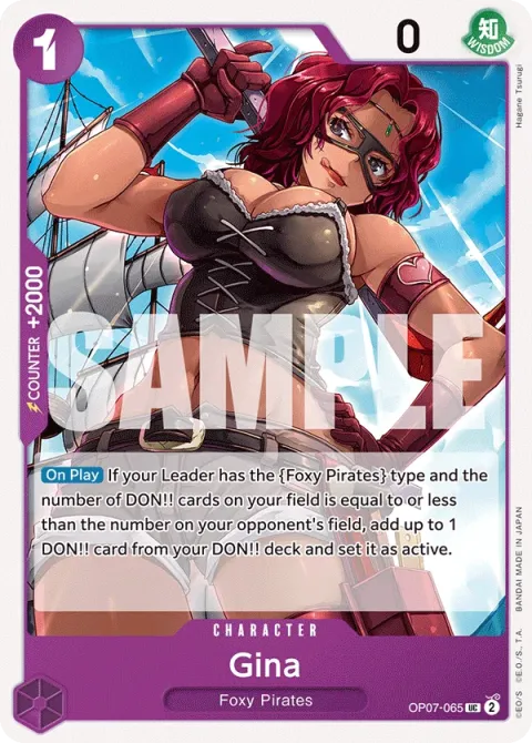 Carte One Piece Gina OP07-065, extension 500 Years in the Future (sortie anglaise)