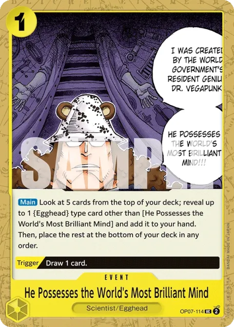 Carte One Piece He Possesses the World’s Most Brilliant Mind OP07-114, extension 500 Years in the Future (sortie anglaise)