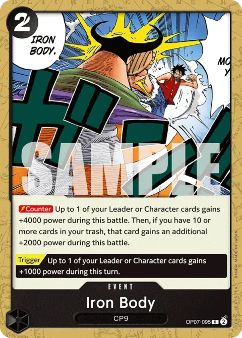 Carte One Piece Iron Body OP07-095, extension 500 Years in the Future (sortie anglaise)