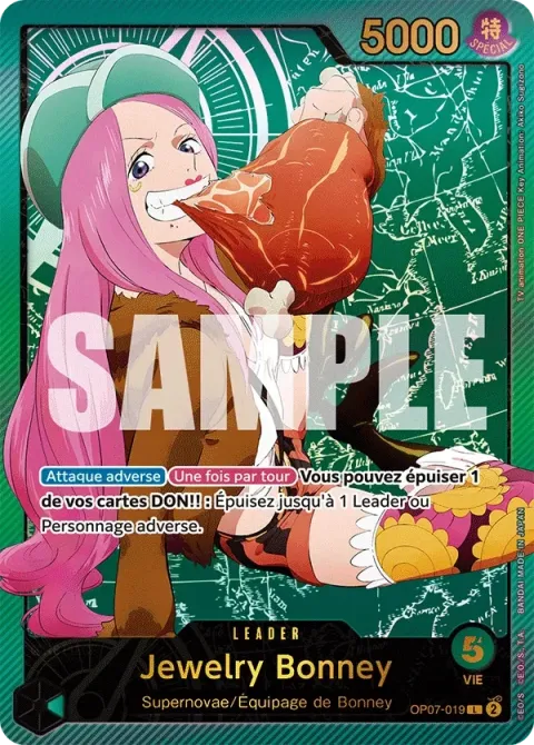Carte One Piece Jewelry Bonney OP07-019 · parallèle, extension 500 Years in the Future (sortie anglaise)