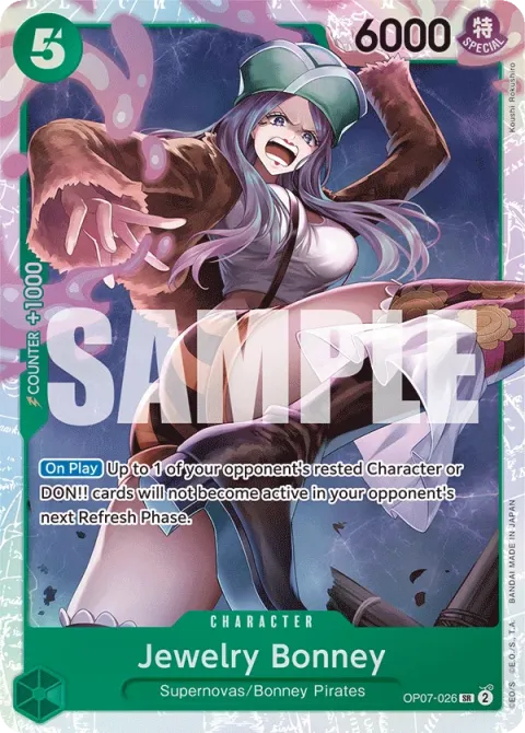 Carte One Piece Jewelry Bonney OP07-026, extension 500 Years in the Future (sortie anglaise)