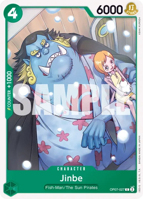 Carte One Piece Jinbe OP07-027, extension 500 Years in the Future (sortie anglaise)