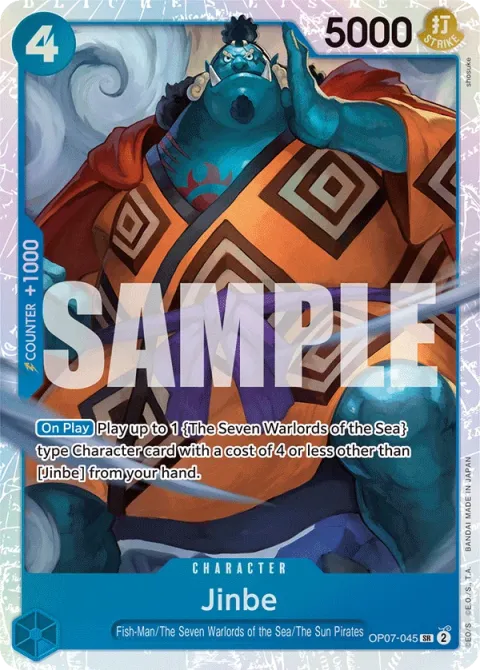 Carte One Piece Jinbe OP07-045, extension 500 Years in the Future (sortie anglaise)