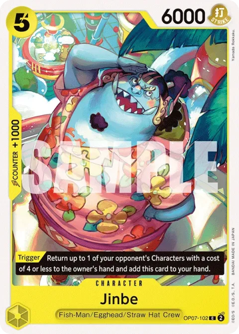 Carte One Piece Jinbe OP07-102, extension 500 Years in the Future (sortie anglaise)