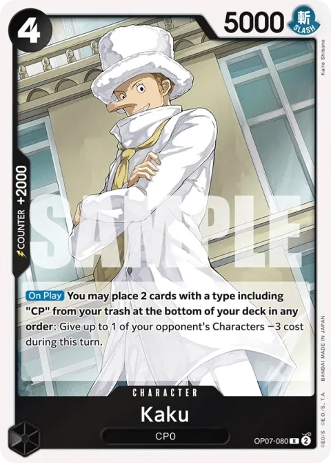 Carte One Piece Kaku OP07-080, extension 500 Years in the Future (sortie anglaise)