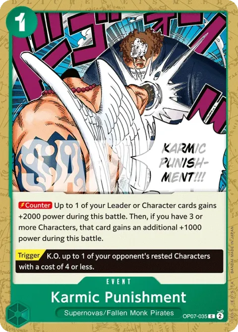 Carte One Piece Karmic Punishment OP07-035, extension 500 Years in the Future (sortie anglaise)