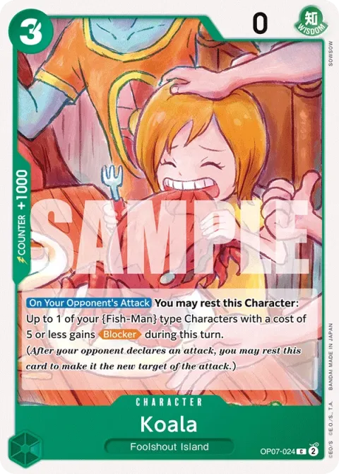 Carte One Piece Koala OP07-024, extension 500 Years in the Future (sortie anglaise)