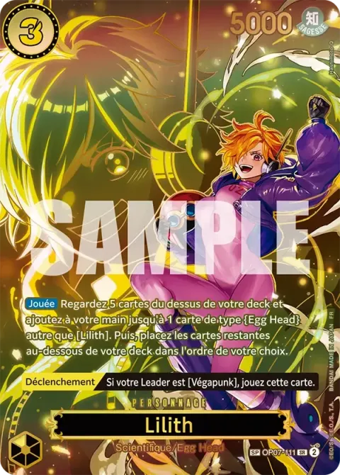 Carte One Piece Lilith OP07-111 · parallèle, extension 500 Years in the Future (sortie anglaise)