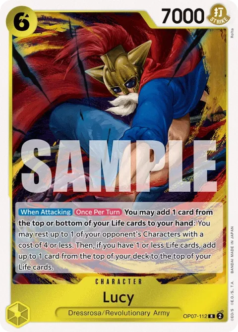 Carte One Piece Lucy OP07-112, extension 500 Years in the Future (sortie anglaise)