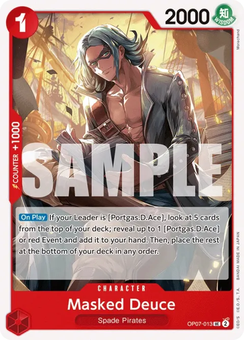 Carte One Piece Masked Deuce OP07-013, extension 500 Years in the Future (sortie anglaise)
