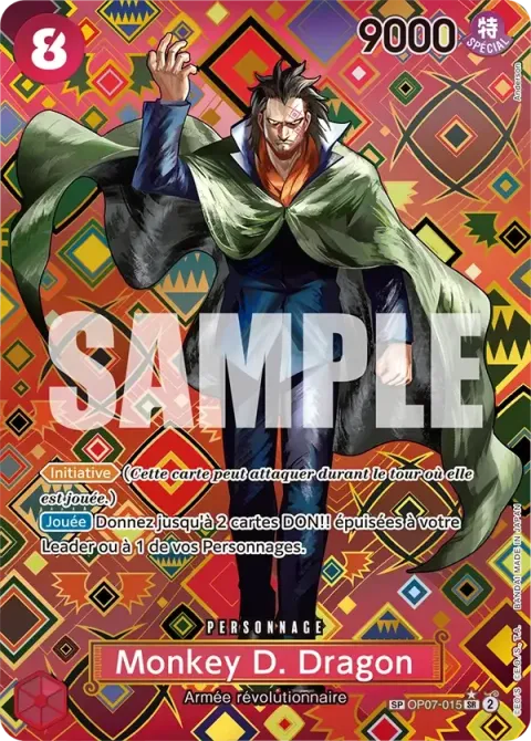 Carte One Piece Monkey D. Dragon OP07-015 · parallèle, extension 500 Years in the Future (sortie anglaise)
