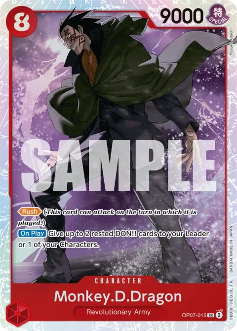 Carte One Piece Monkey.D.Dragon OP07-015, extension 500 Years in the Future (sortie anglaise)