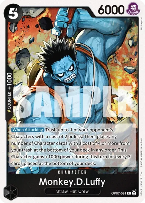 Carte One Piece Monkey.D.Luffy OP07-091, extension 500 Years in the Future (sortie anglaise)