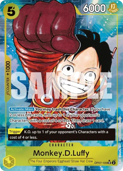 Carte One Piece Monkey.D.Luffy OP07-109 · parallèle, extension 500 Years in the Future (sortie anglaise)