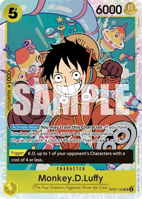 Carte One Piece Monkey.D.Luffy OP07-109, extension 500 Years in the Future (sortie anglaise)