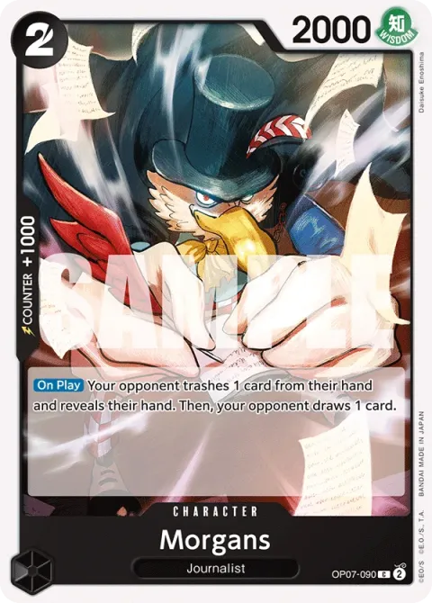 Carte One Piece Morgans OP07-090, extension 500 Years in the Future (sortie anglaise)