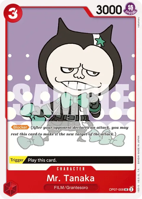Carte One Piece Mr. Tanaka OP07-008, extension 500 Years in the Future (sortie anglaise)