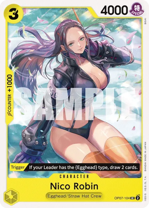 Carte One Piece Nico Robin OP07-104, extension 500 Years in the Future (sortie anglaise)