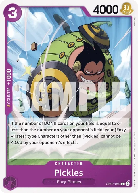 Carte One Piece Pickles OP07-069, extension 500 Years in the Future (sortie anglaise)