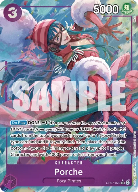 Carte One Piece Porche OP07-072 · parallèle, extension 500 Years in the Future (sortie anglaise)