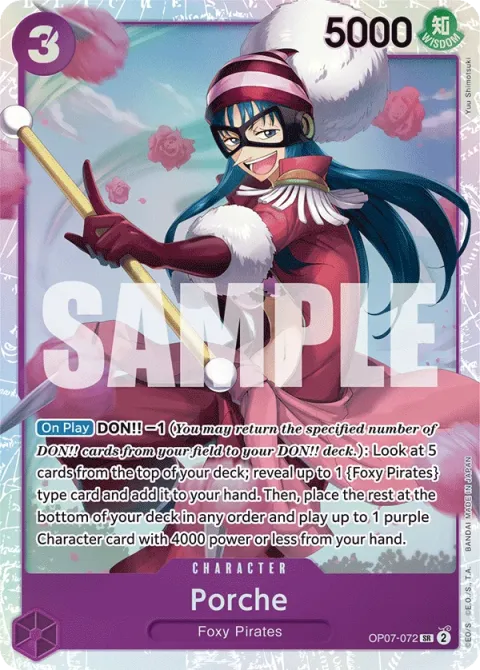 Carte One Piece Porche OP07-072, extension 500 Years in the Future (sortie anglaise)