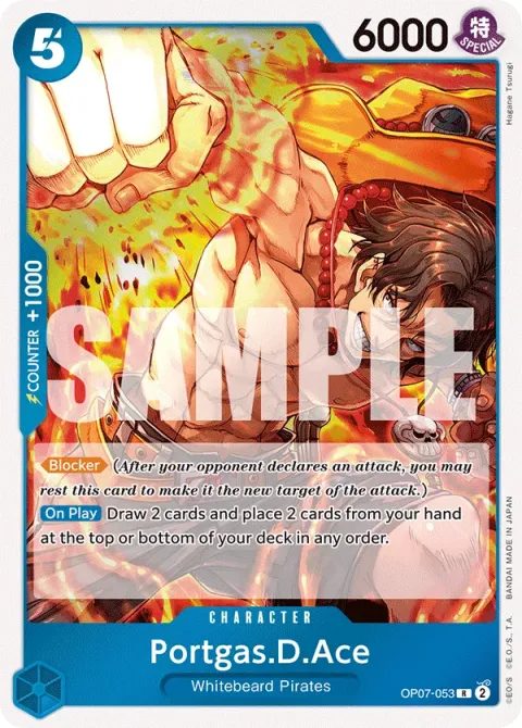 Carte One Piece Portgas.D.Ace OP07-053, extension 500 Years in the Future (sortie anglaise)