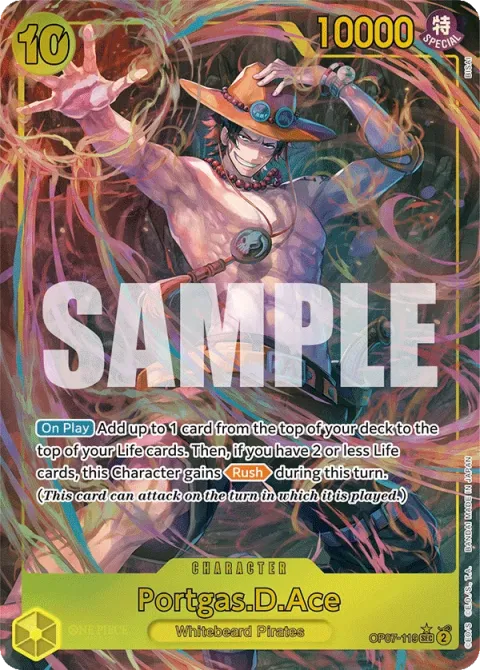 Carte One Piece Portgas.D.Ace OP07-119 · parallèle, extension 500 Years in the Future (sortie anglaise)