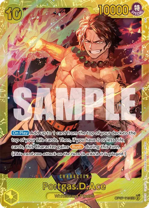 Carte One Piece Portgas.D.Ace OP07-119, extension 500 Years in the Future (sortie anglaise)