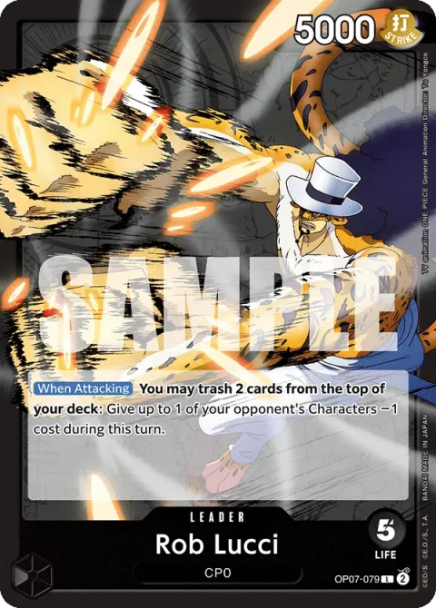 Carte One Piece Rob Lucci OP07-079, extension 500 Years in the Future (sortie anglaise)