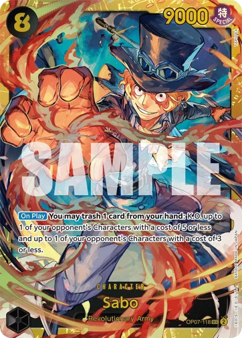 Carte One Piece Sabo OP07-118, extension 500 Years in the Future (sortie anglaise)