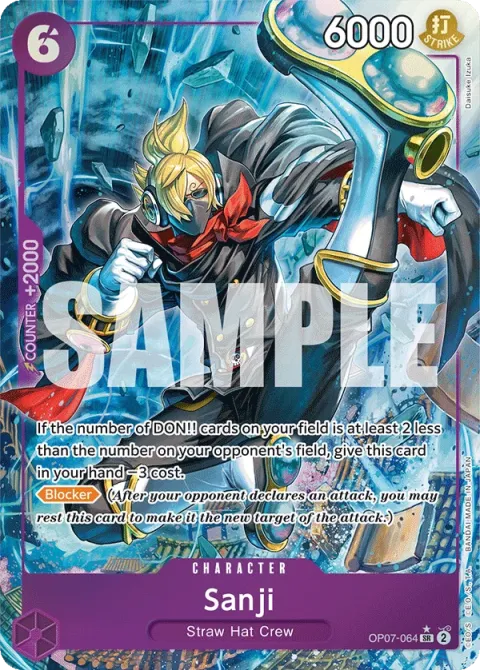 Carte One Piece Sanji OP07-064 · parallèle, extension 500 Years in the Future (sortie anglaise)