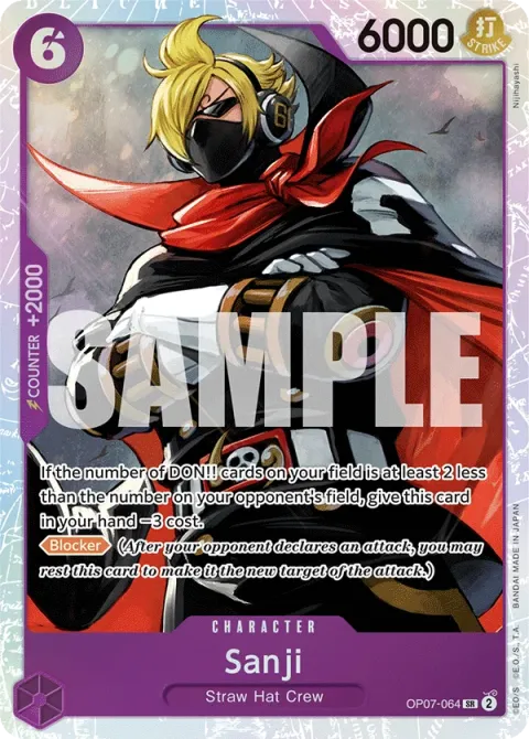 Carte One Piece Sanji OP07-064, extension 500 Years in the Future (sortie anglaise)