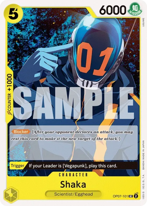 Carte One Piece Shaka OP07-101, extension 500 Years in the Future (sortie anglaise)